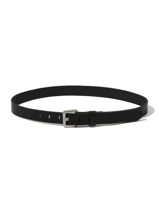 square leather belt black