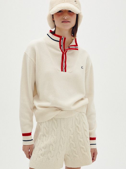 Snap Button Sweater (Ivory)