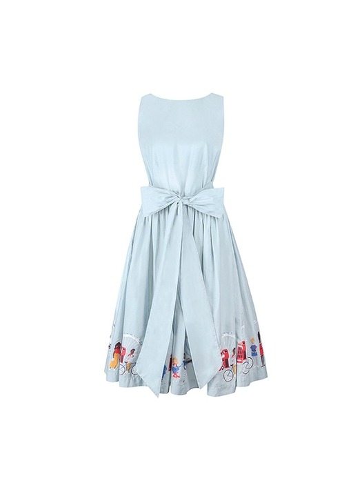 [Cath Kidston] 타이 웨이스트 드레스 런던 피플 10 (CK-F105370617216259)