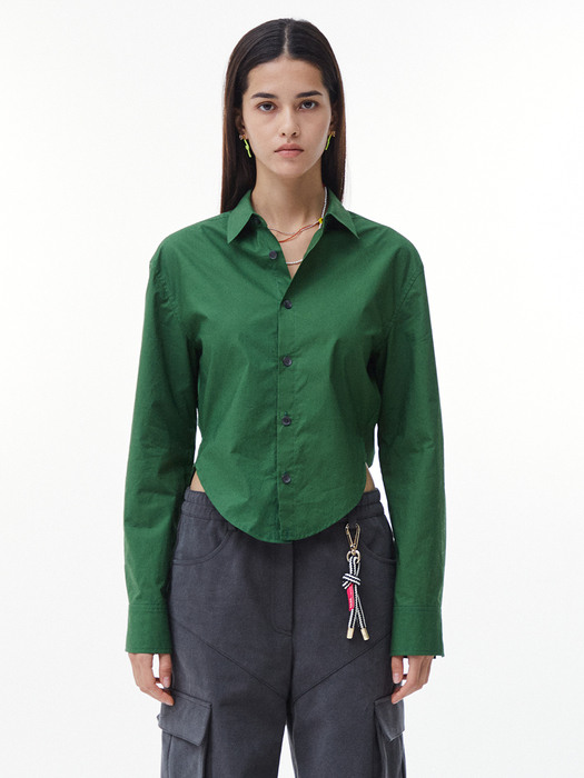 Slit Crop Shirt (Green)