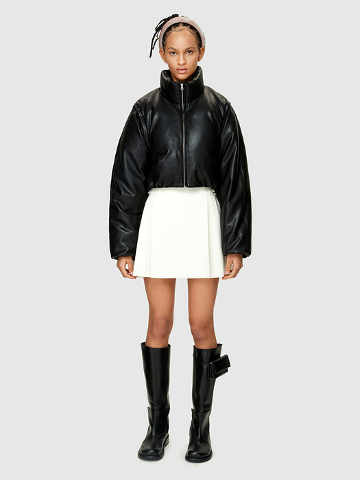 CROPPED PUFFER JACKET - BLACK