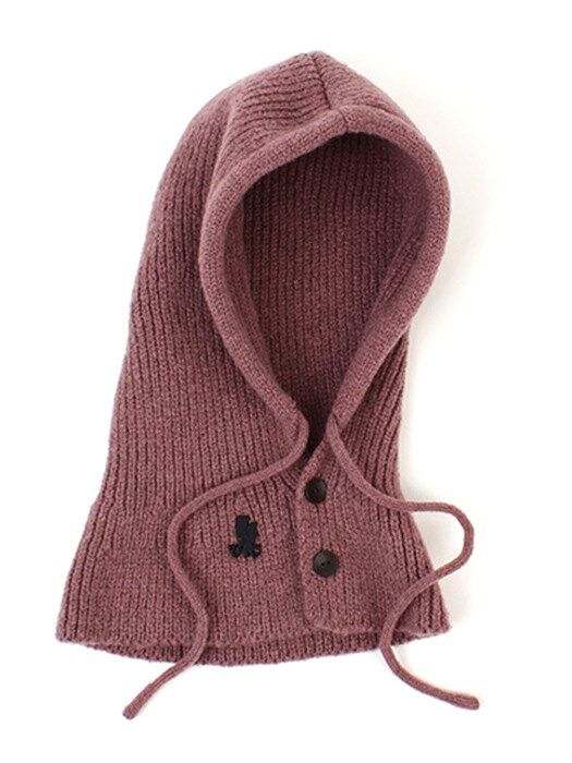Wool Knit Pink Open Balaclava 바라클라바