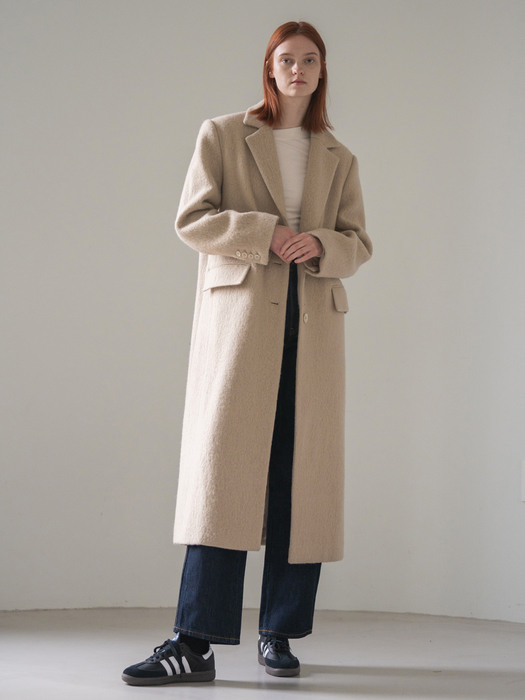 Wool Mohair Single Long Coat