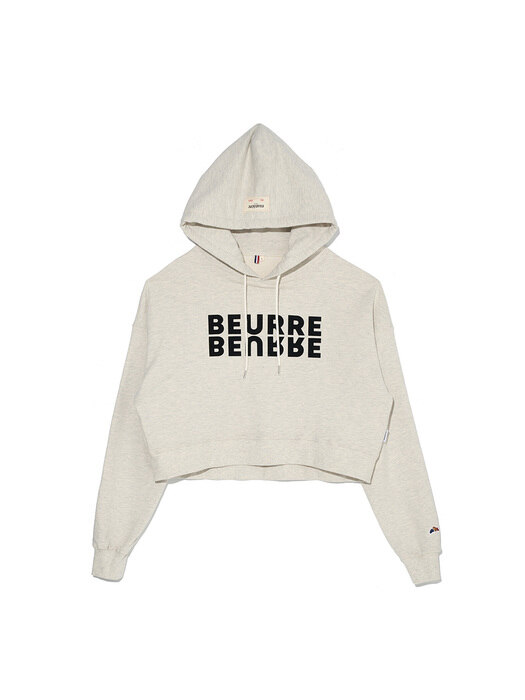 ep.7 BEURRE Decalcomanie Cropped Hoodie (OATMEAL) for Women