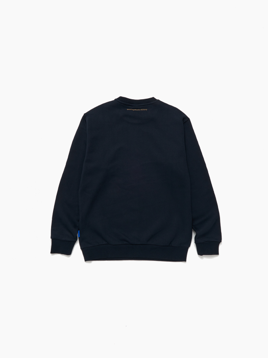 (기모) basic small logo color sweatshirt_Navy