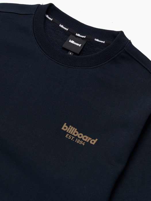 (기모) basic small logo color sweatshirt_Navy