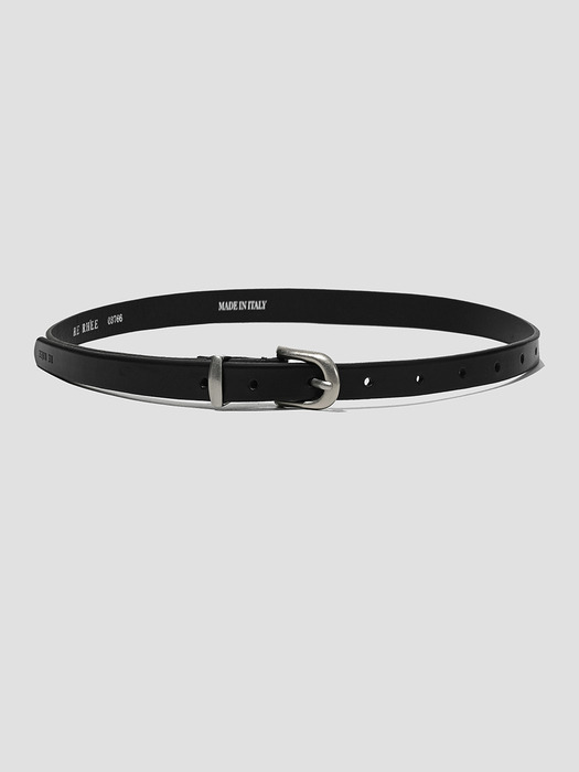 LOGO EMBROIDERED THIN LEATHER BELT
