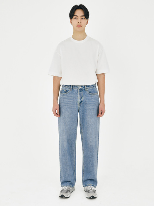 Semi Wide Denim Pants V1_Blue