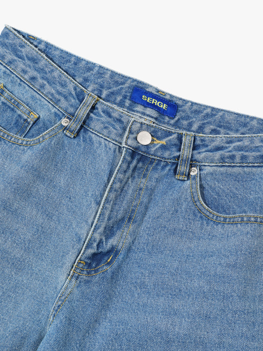 Semi Wide Denim Pants V1_Blue