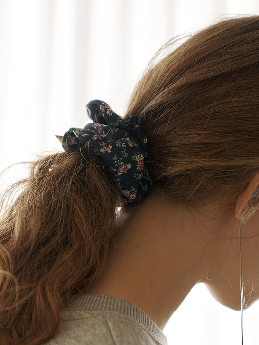 Flower vintage scrunchie (4color)