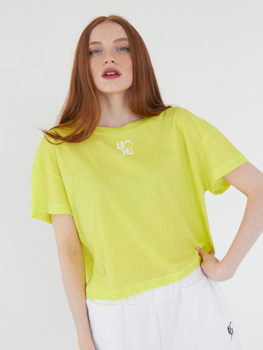 Cotton daily crop t-shirt (Neon yellow)