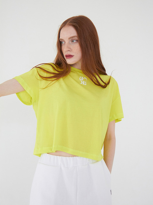 Cotton daily crop t-shirt (Neon yellow)