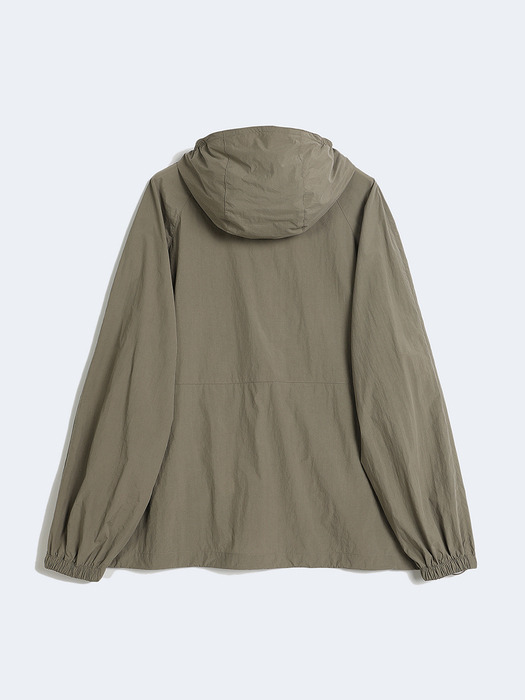 MATT NYLON HOODED JACKET (KHAKI)