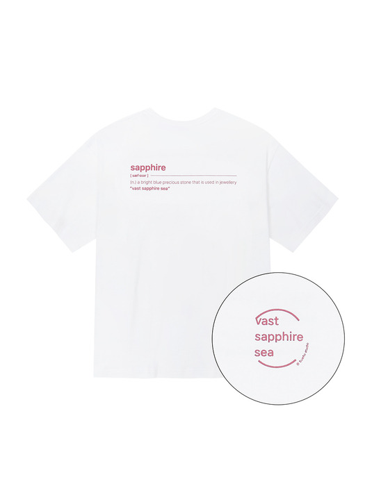 사파이어 오버핏 티셔츠(화이트/핑크)