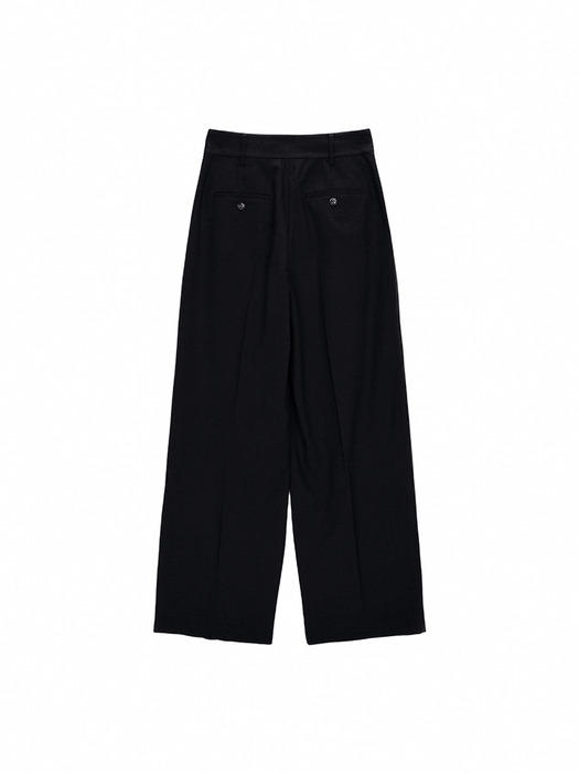 WIDE WRAP TUCK TROUSER IN BLACK