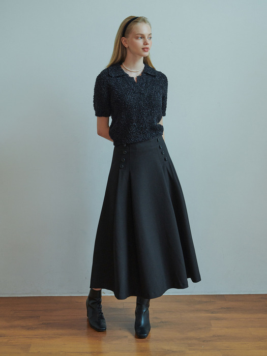 Moi button skirt (black)