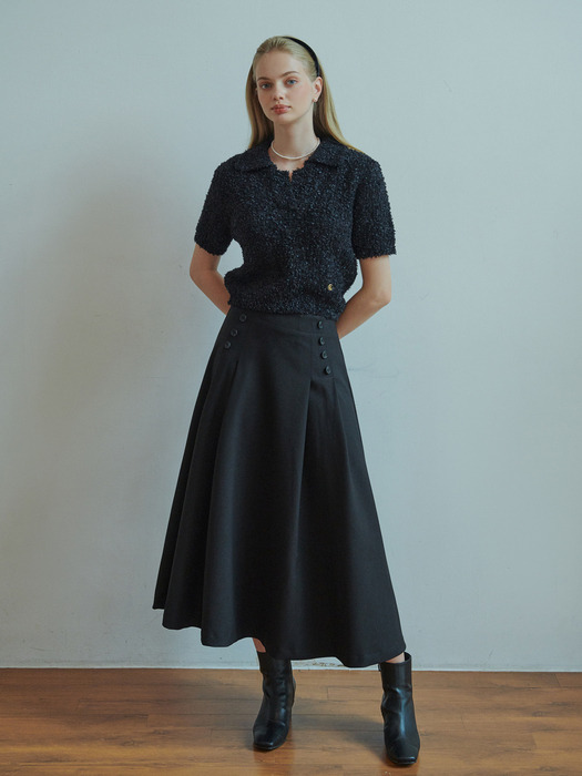 Moi button skirt (black)