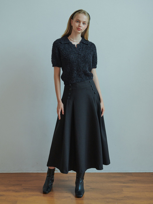 Moi button skirt (black)