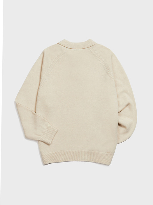 Park Collar Knit Sweater (Ivory)