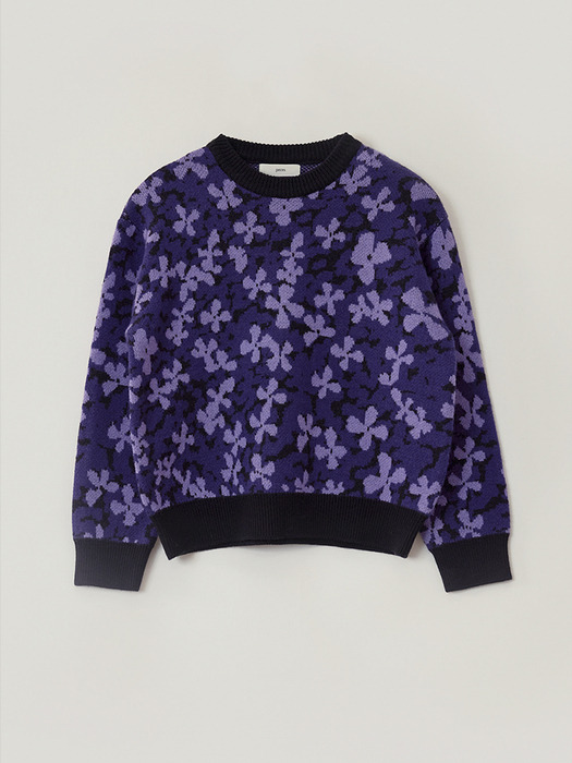 Flower Jacquard Knit (Violet)