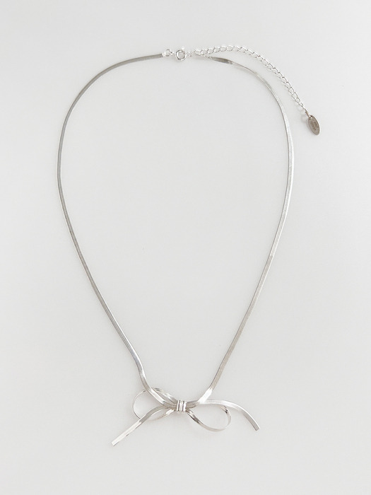 [silver925] Flat Snake Bow Necklace