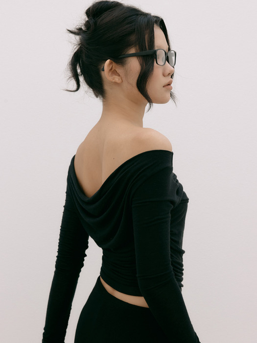 Lina Shirring Top BLACK