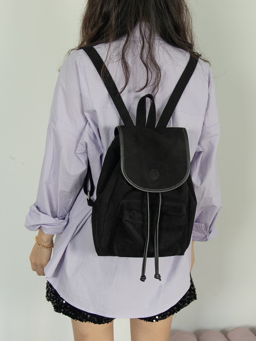 suede backpack_black