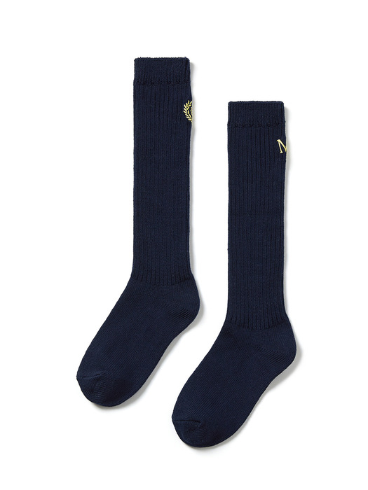 LONG SOCKS MRD LOGO_NAVY YELLOW