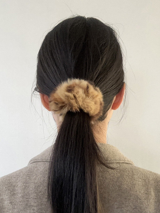 Mink hair scrunchie (4color)