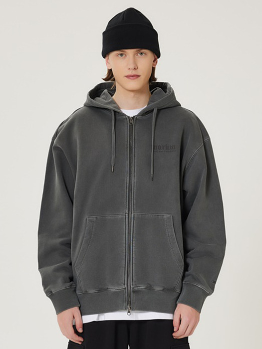 PIGMENT HOOD ZIP-UP DARK GRAY