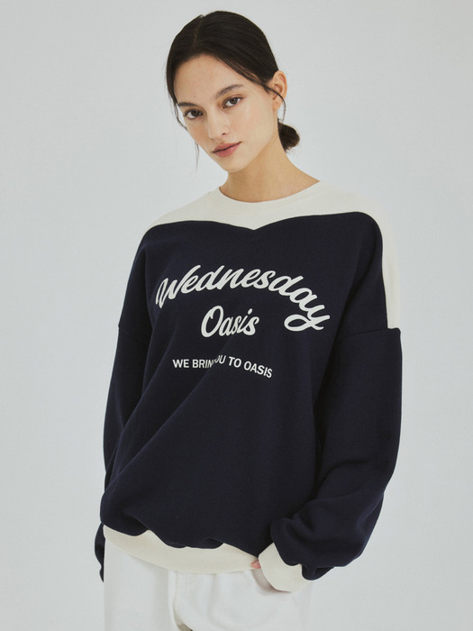 W/Signature Incision Pullover Sweatshirt(3color)