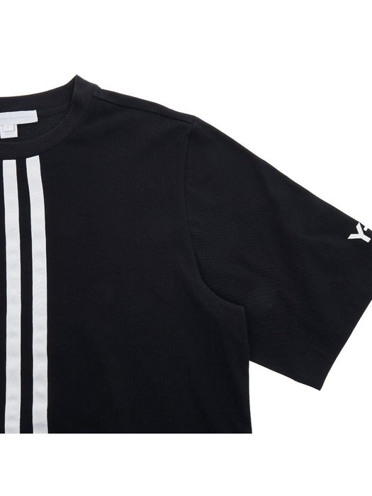 [Y-3] 로고 스트라이프 티셔츠 HG6095 BLACK