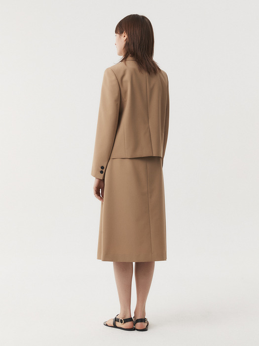 WOOL SILK TAILORING JACKET (BEIGE)