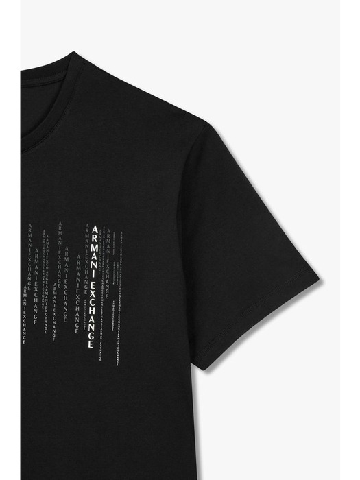 AX 남성 버티컬 로고 크루넥 티셔츠(A414130010)블랙