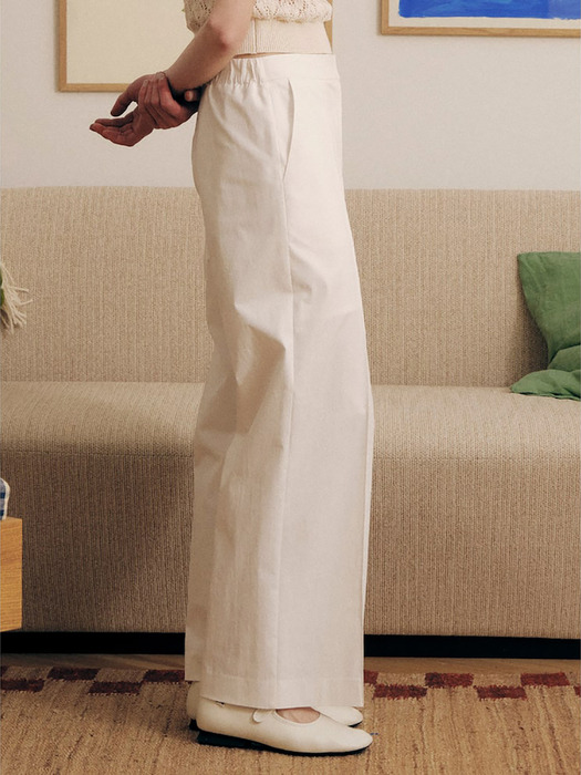 Cotton Semi Wide Pants  White (WE4421T911)