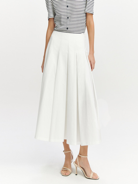 Inverted Pleats Skirt OFF WHITE