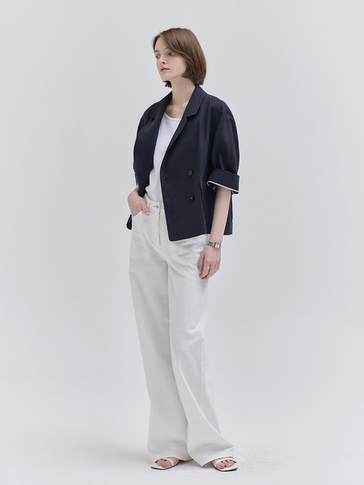 24MN linen crop casual jacket [NA]