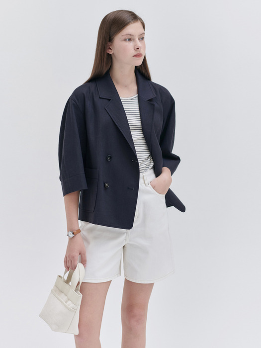 24MN linen crop casual jacket [NA]