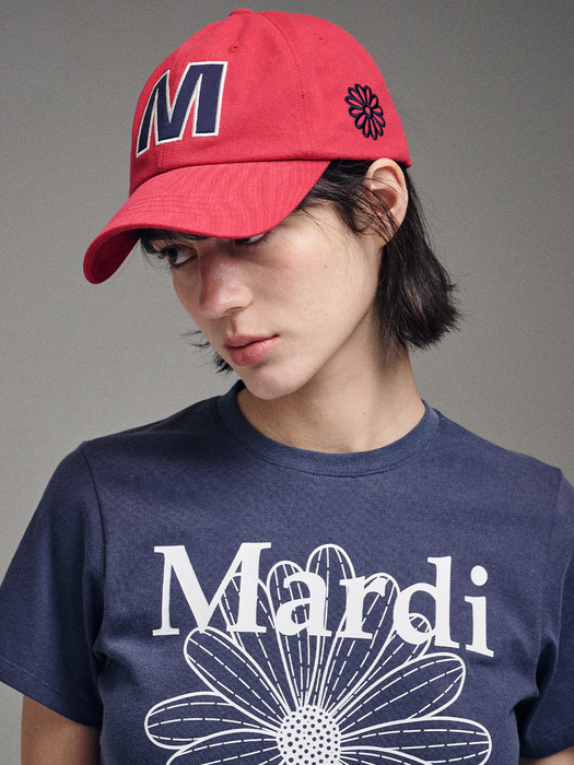 CAP M SATIN_RED NAVY