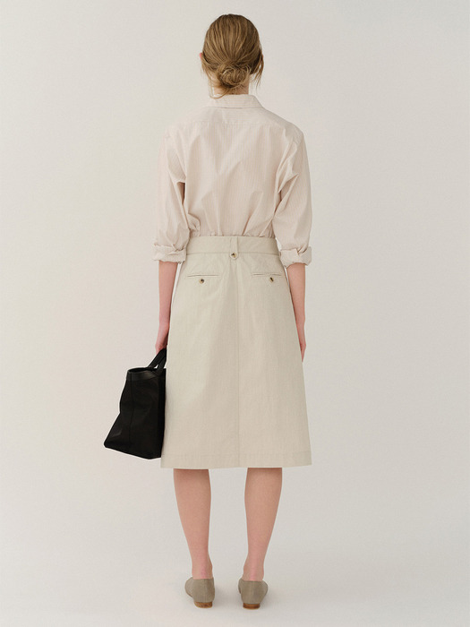 Fouette Cotton Skirt Beige