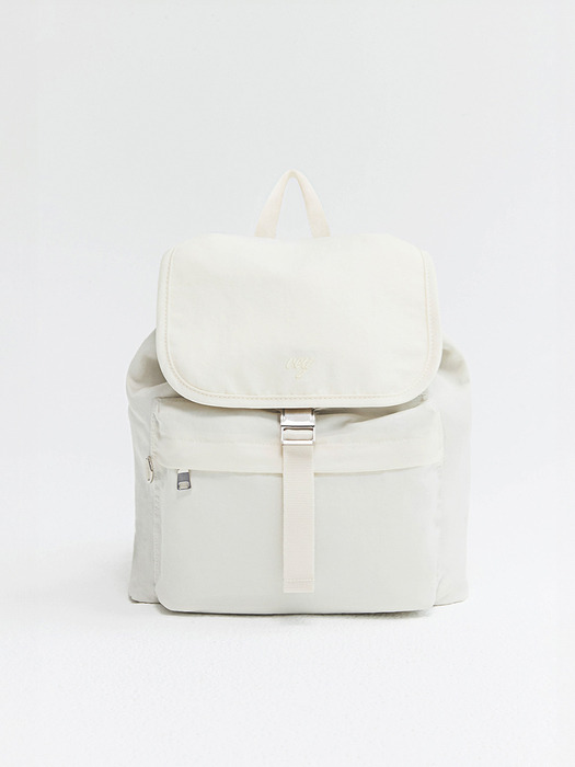 Mini Flap Backpack (Cream)