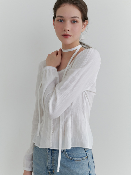 [단독]Dittany lace blouse (white)