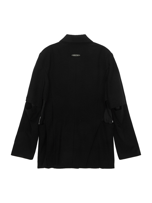 SIDE CUT OUT DETAIL JACKET IN BLACK