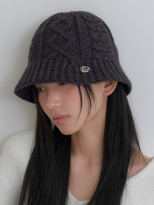 bokashi twist patterned feminine bucket hat_charcoal HA028