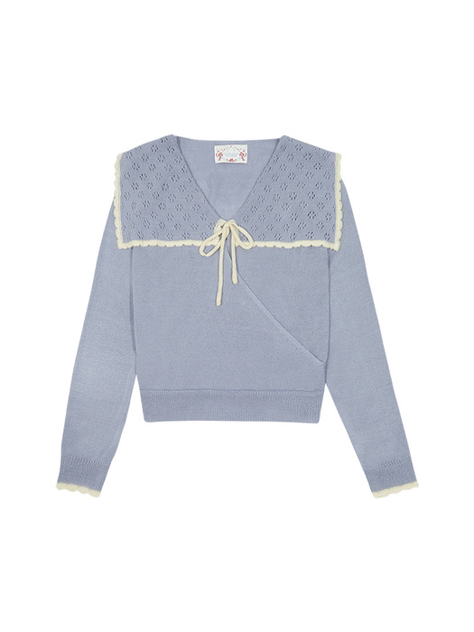 RIBBON SAILOR KNIT (LIGHT BLUE)