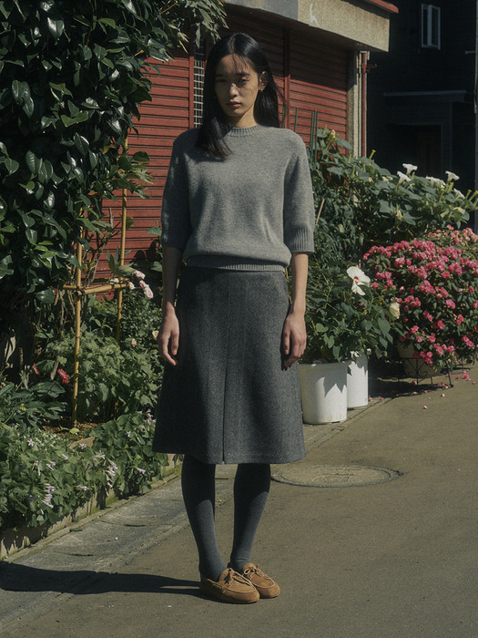 HAMP WOOL HALF SKIRT_CHARCOAL