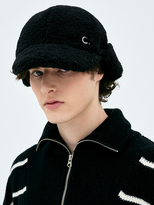 [24FW clove] Teddy Hat_Men (Black)