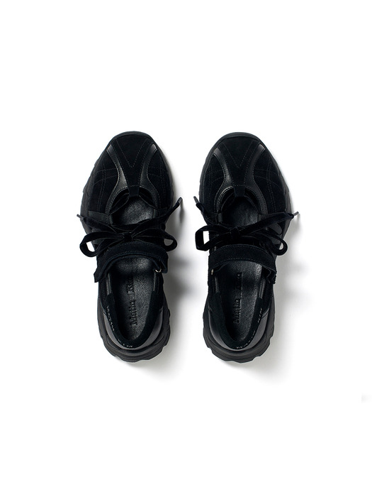 SUEDE BALLET SNEAKERS IN BLACK