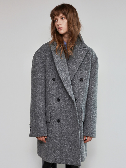 Half-length Oversized fit Double Coat _ Grey