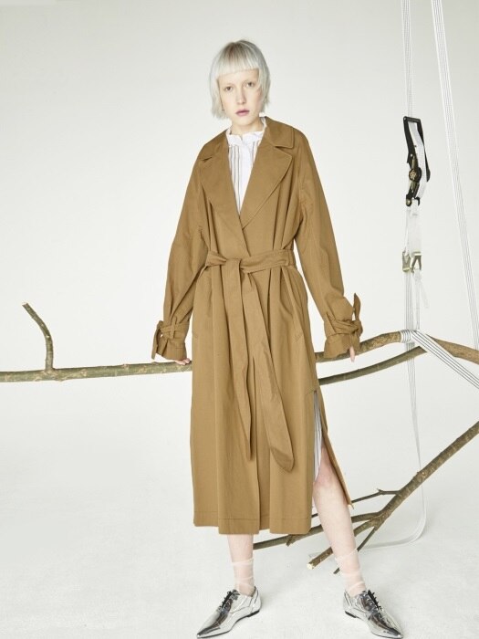 Leaves trench_Beige